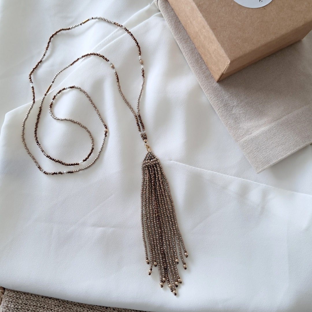 'Wanderer' Long Beaded Necklace | One-of-a-kind ♡