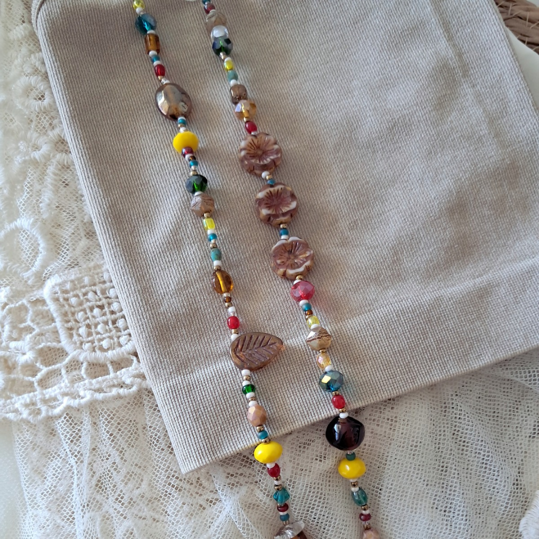 'Flower Child' Long Bead Necklace ♡