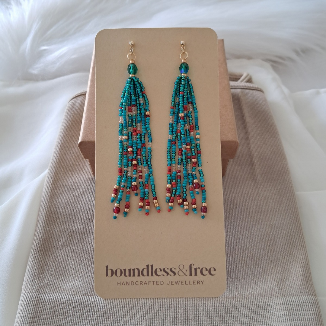 'Temple Muse' Beaded Earrings ♡ One-of-a-kind