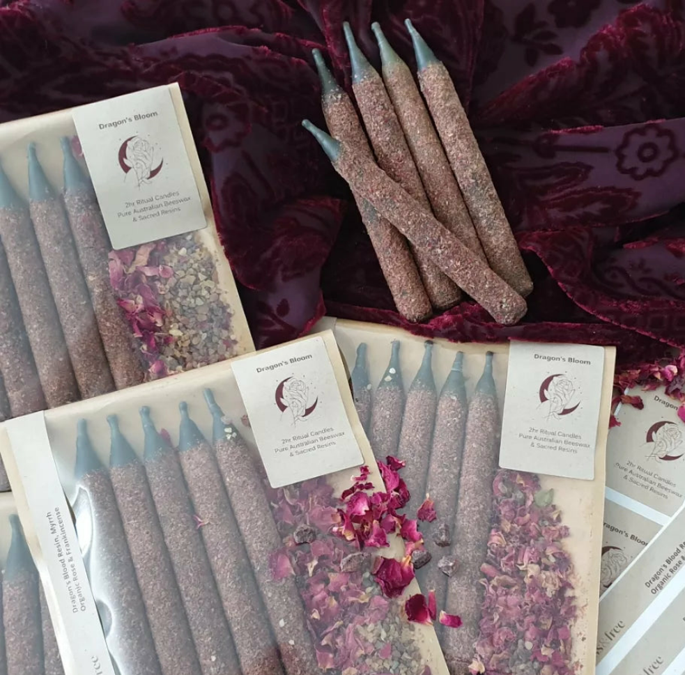 'Dragon's Bloom' Beeswax Candles | 5pk