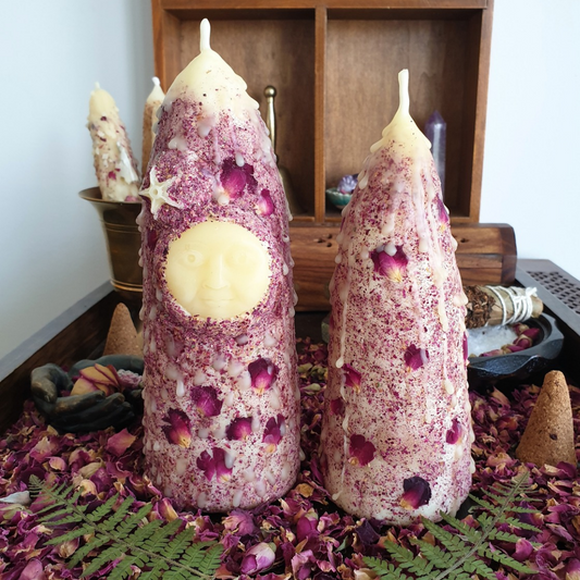 'Mystic Mountain' Beeswax Candle *Pair* ♡ Rose | 17cm