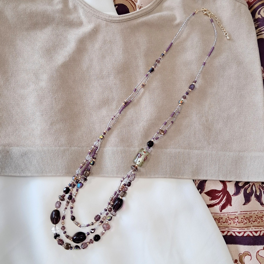 'Velvet Spell' Layered Bead Necklace ♡