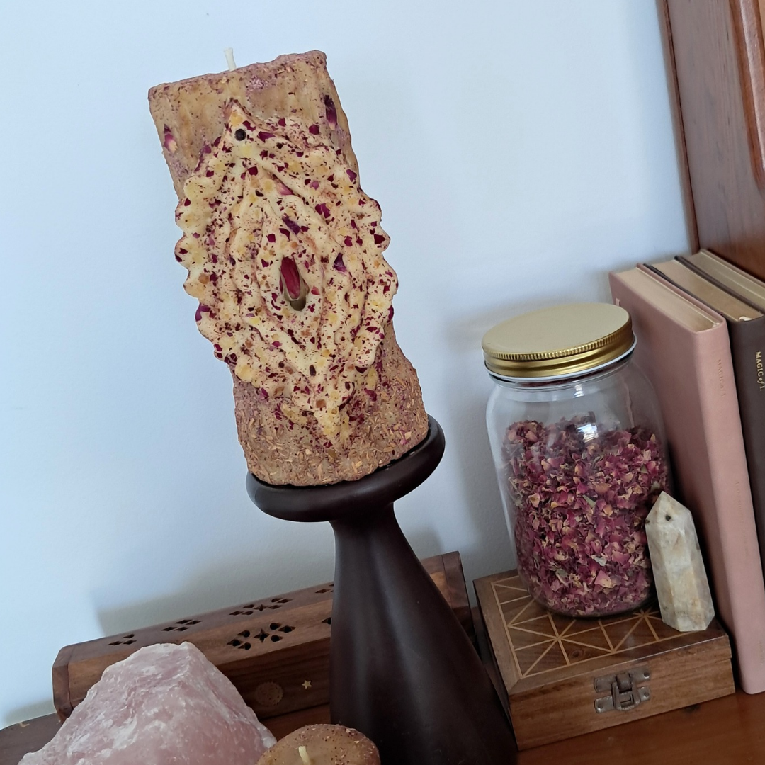 Large Yoni Beeswax Candle ♡ Sacred Rose