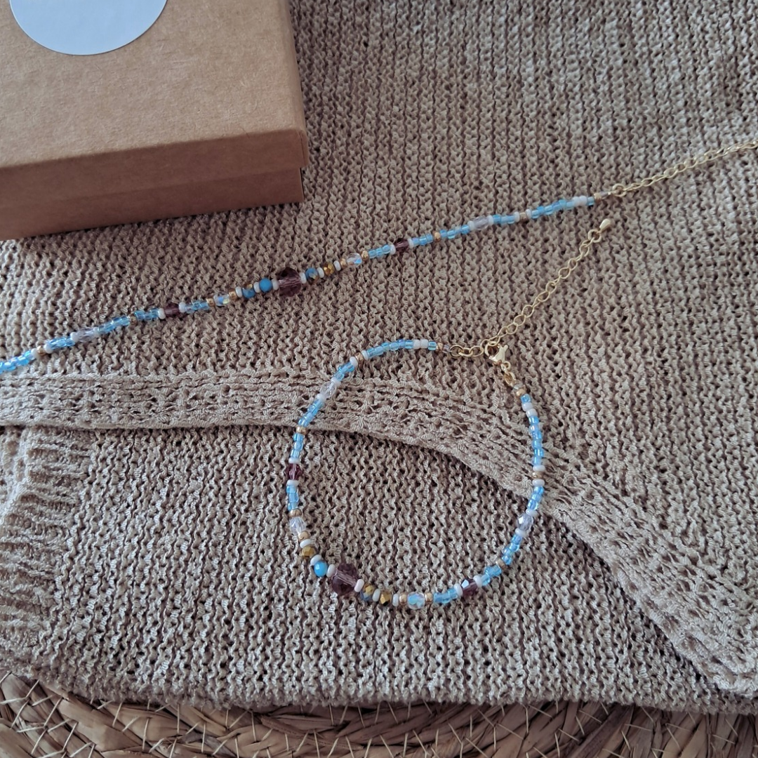 'Bohemian Blue' Beaded Bracelet ♡