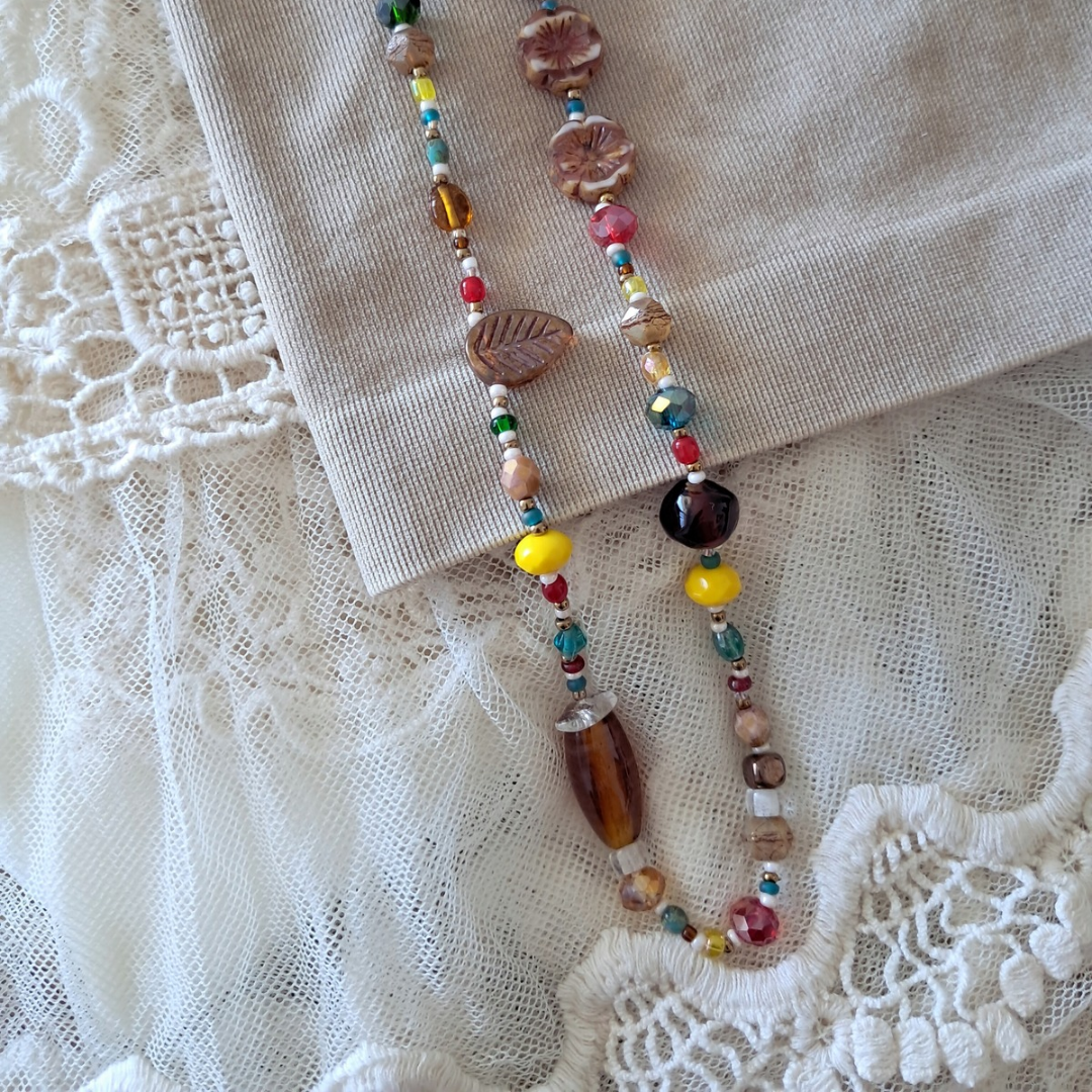 'Flower Child' Long Bead Necklace ♡