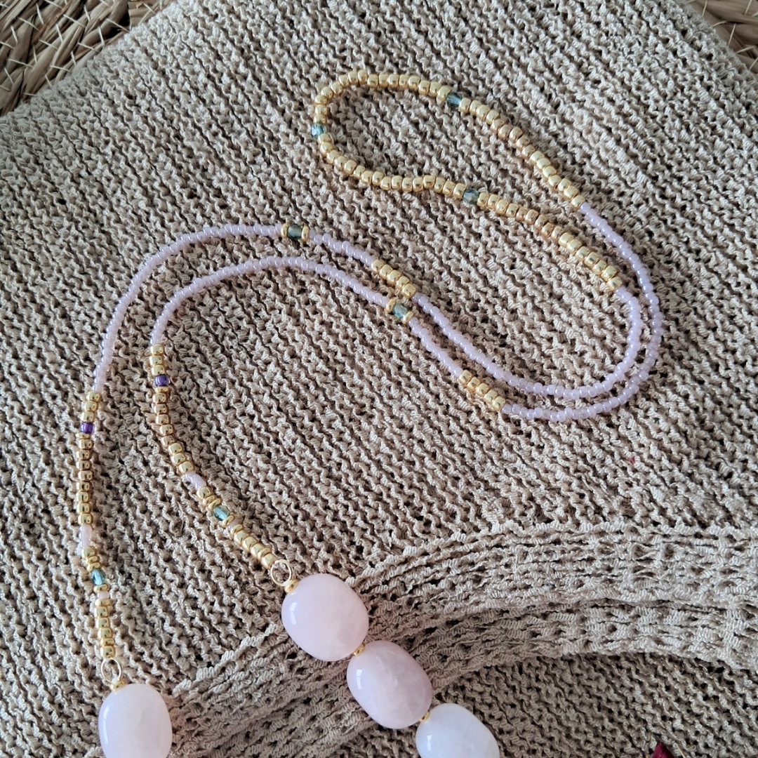 Rose Quartz Bead Necklace