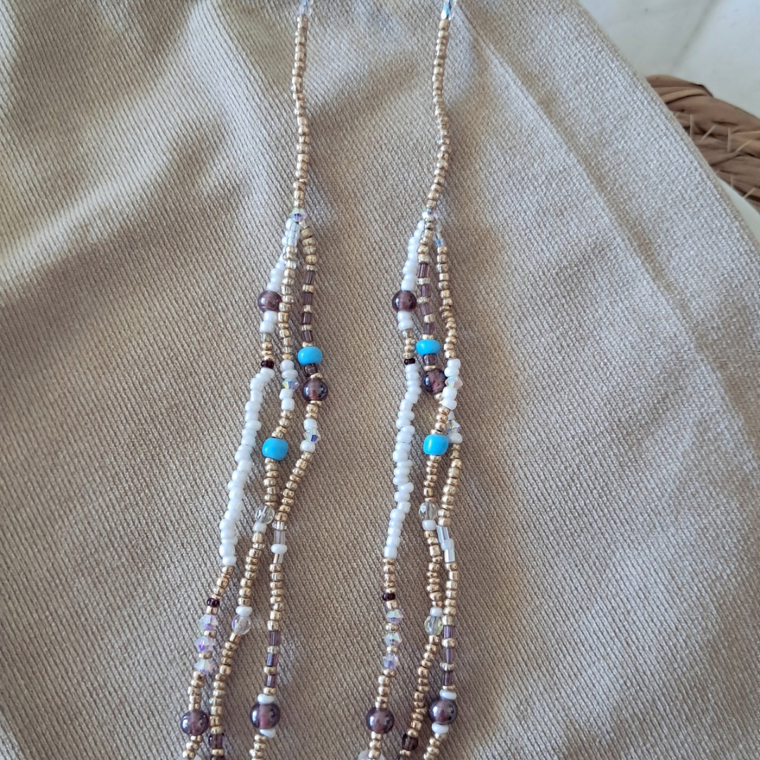 'Bohemian Blue Long Bead Necklace ♡