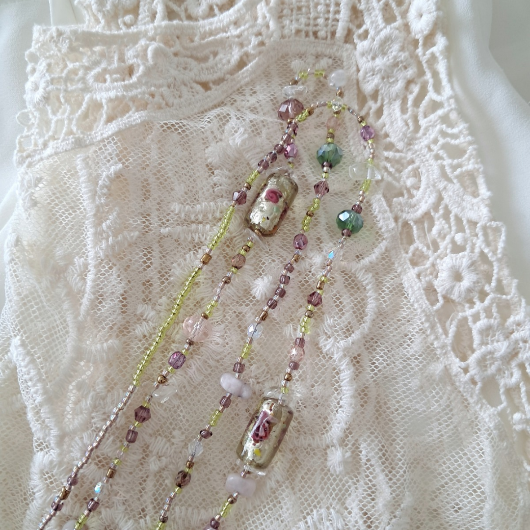 'Forest Fae' Long Beaded Necklace ♡ One-of-a-kind
