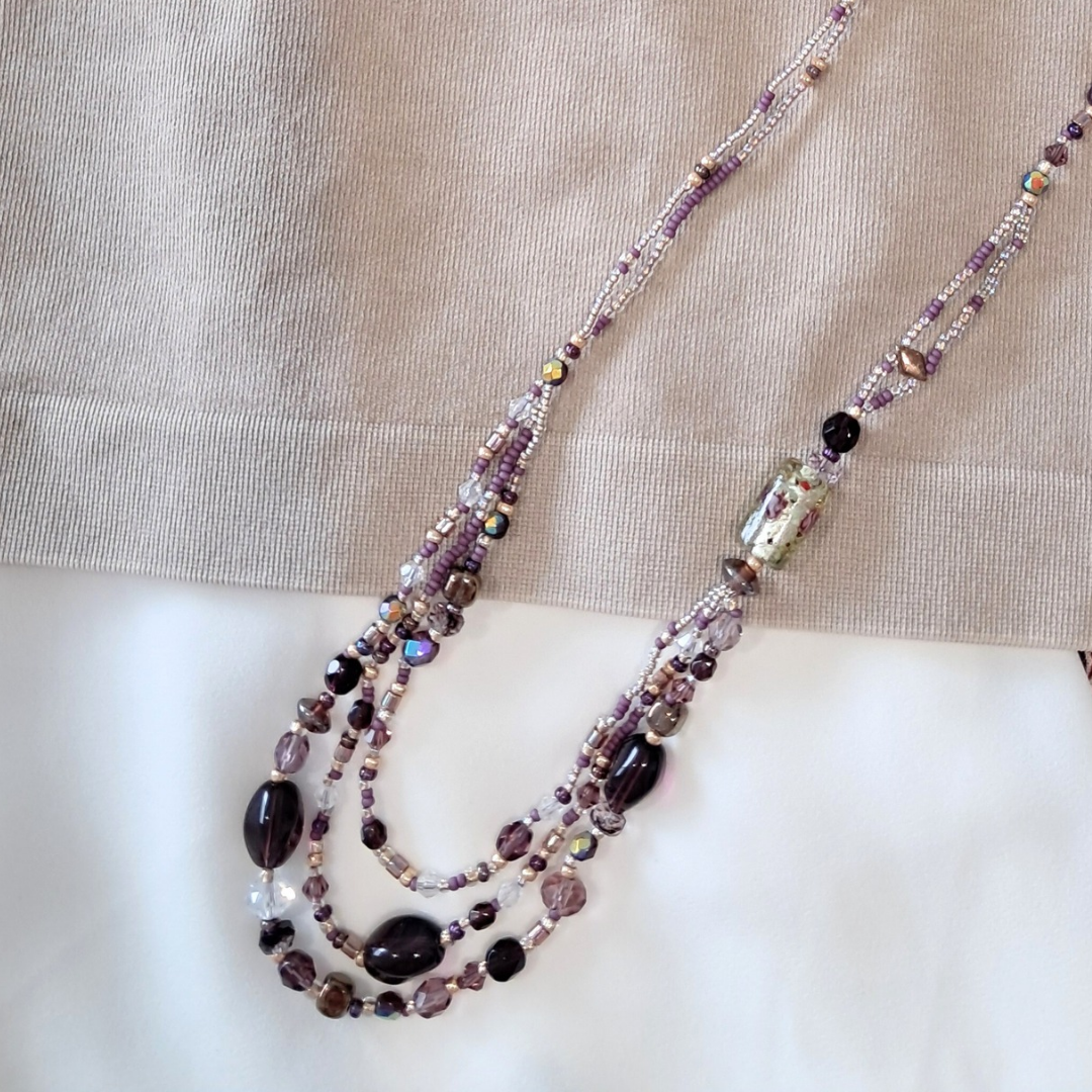 'Velvet Spell' Layered Bead Necklace ♡