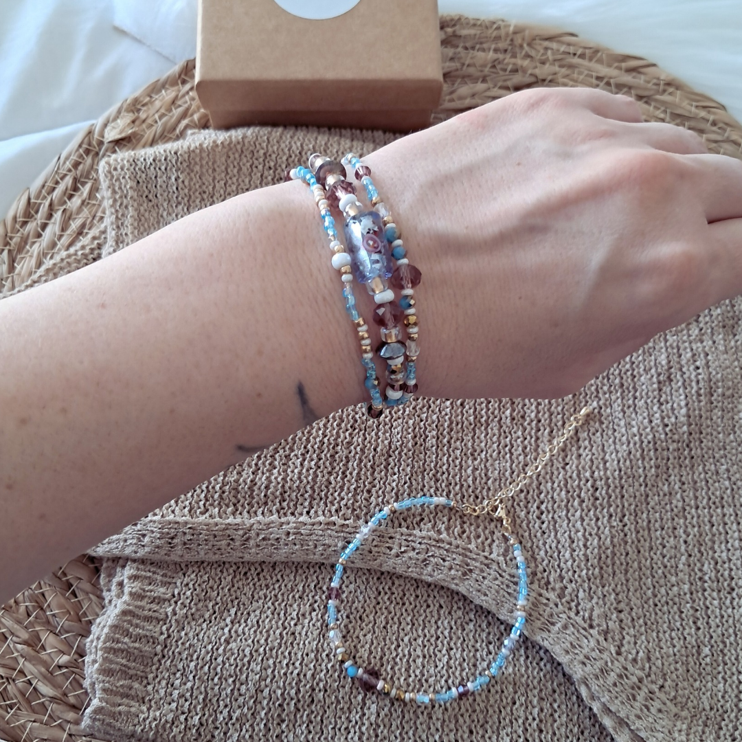 'Bohemian Blue' Beaded Bracelet ♡