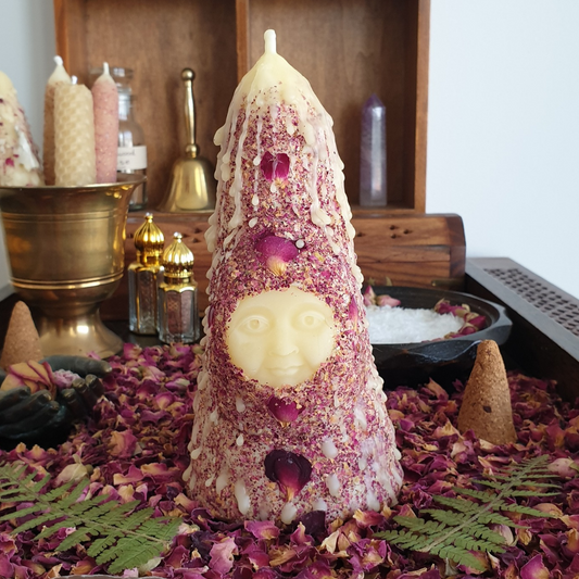 'Mystic Mountain' Beeswax Candle ♡ Rose | 15.5cm