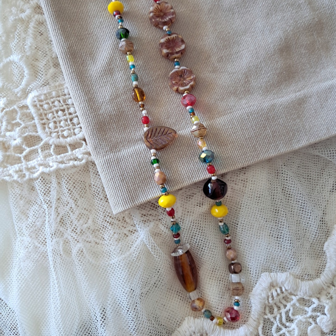 'Flower Child' Long Bead Necklace ♡