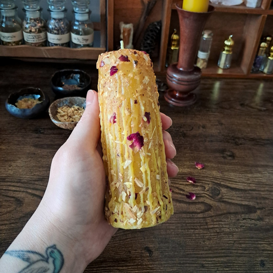 Palo Santo & Sacred Resins Beeswax Pillar Candle