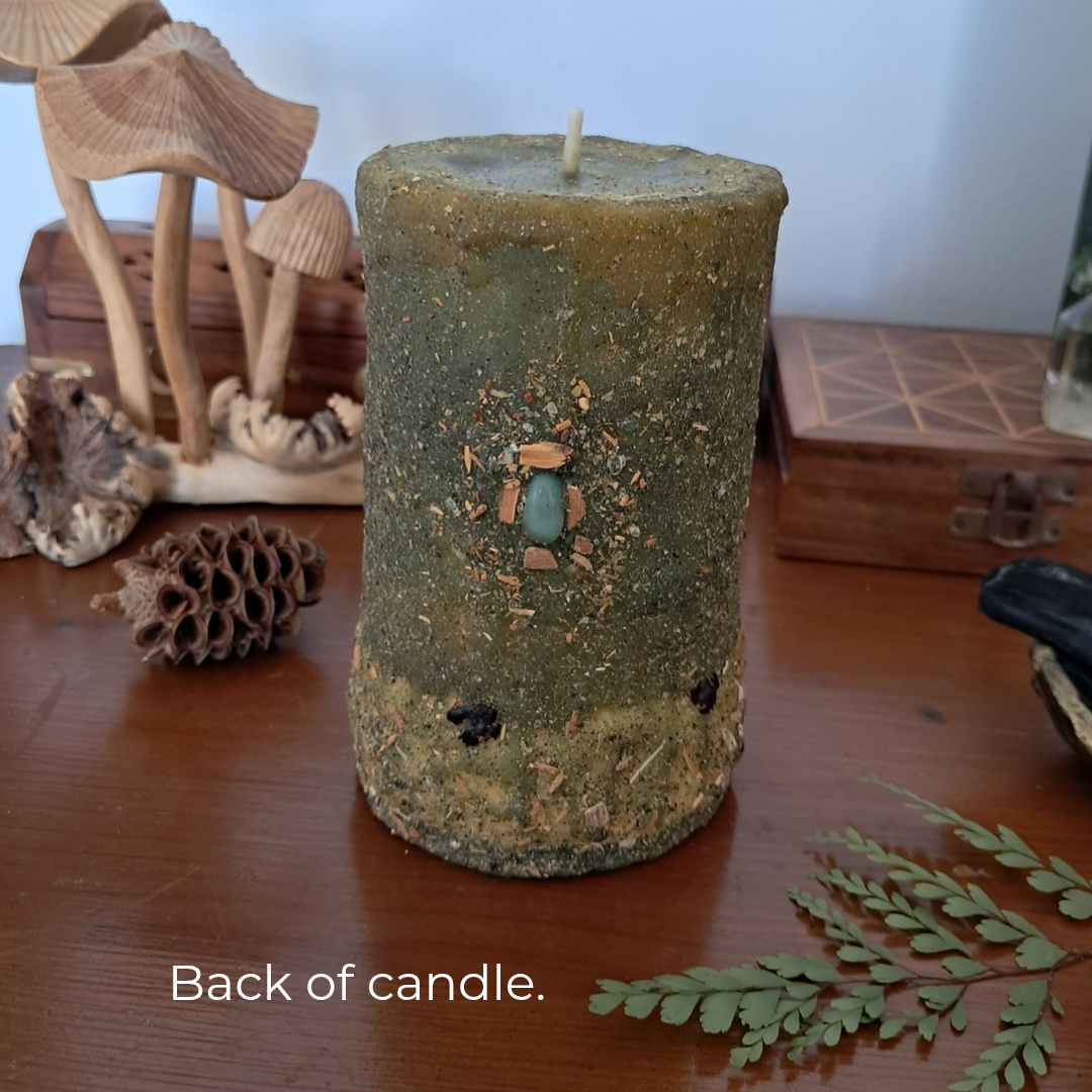 Sun & Moon Medium Beeswax Pillar Candle | The Mystic's Forest