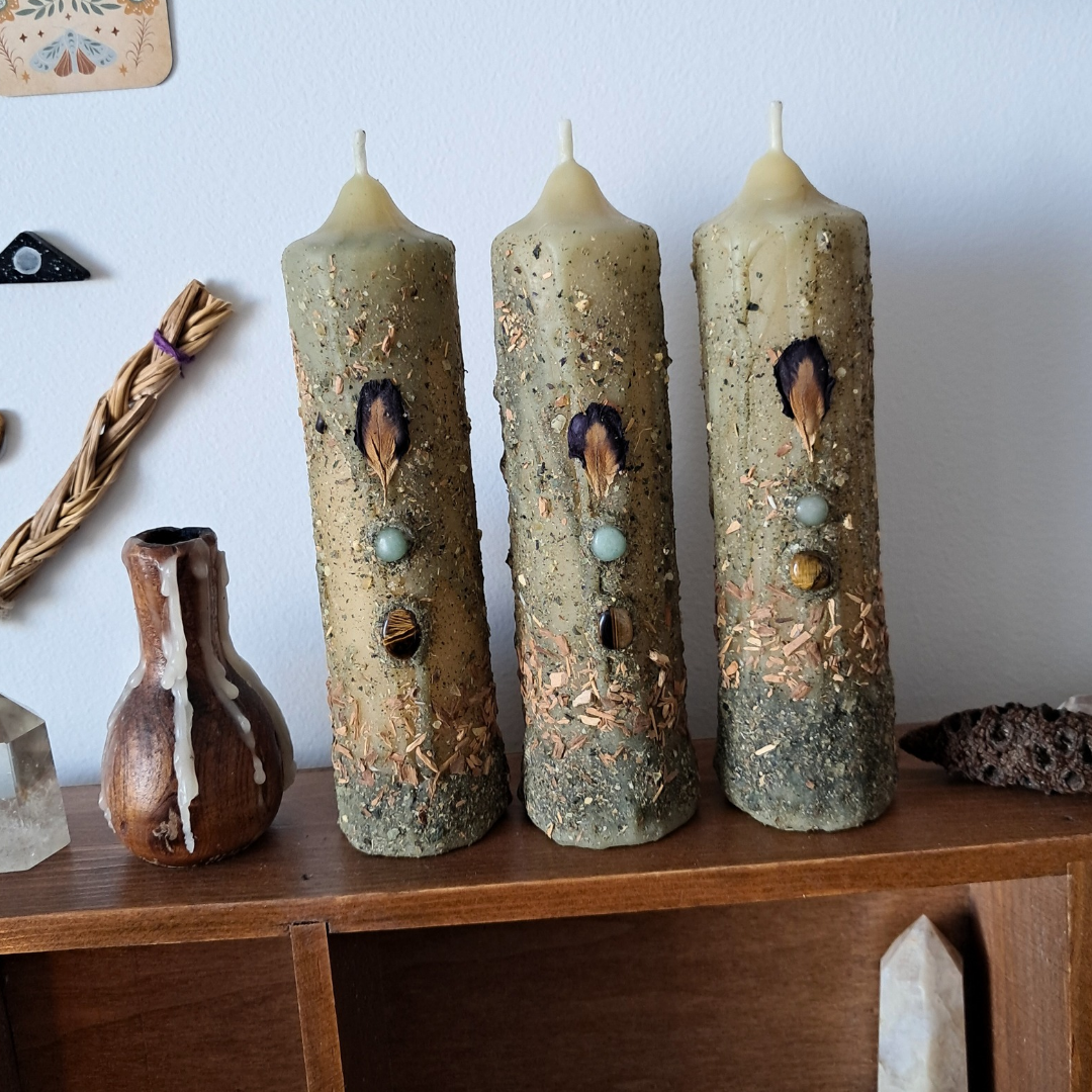 'The Mystic's Forest' 15cm Beeswax Candle