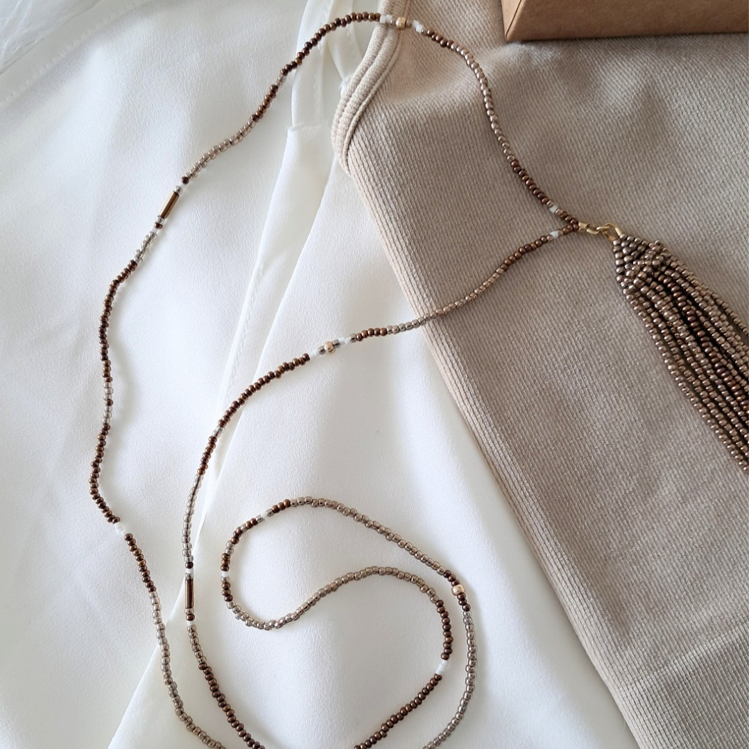 'Wanderer' Long Beaded Necklace | One-of-a-kind ♡