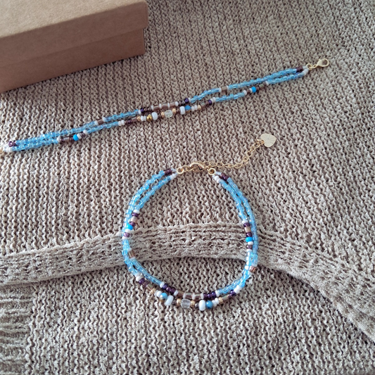 'Bohemian Blue' Bead Bracelet ♡