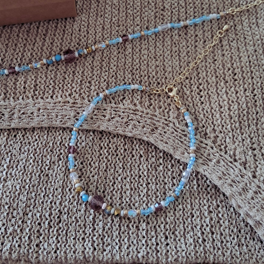 'Bohemian Blue' Beaded Bracelet ♡