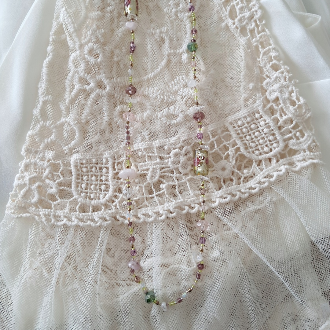 'Forest Fae' Long Beaded Necklace ♡ One-of-a-kind