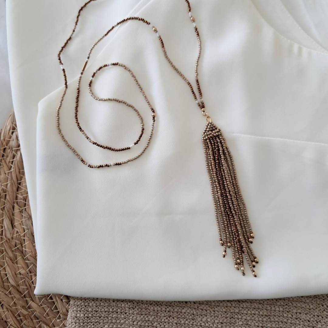 'Wanderer' Long Beaded Necklace | One-of-a-kind ♡