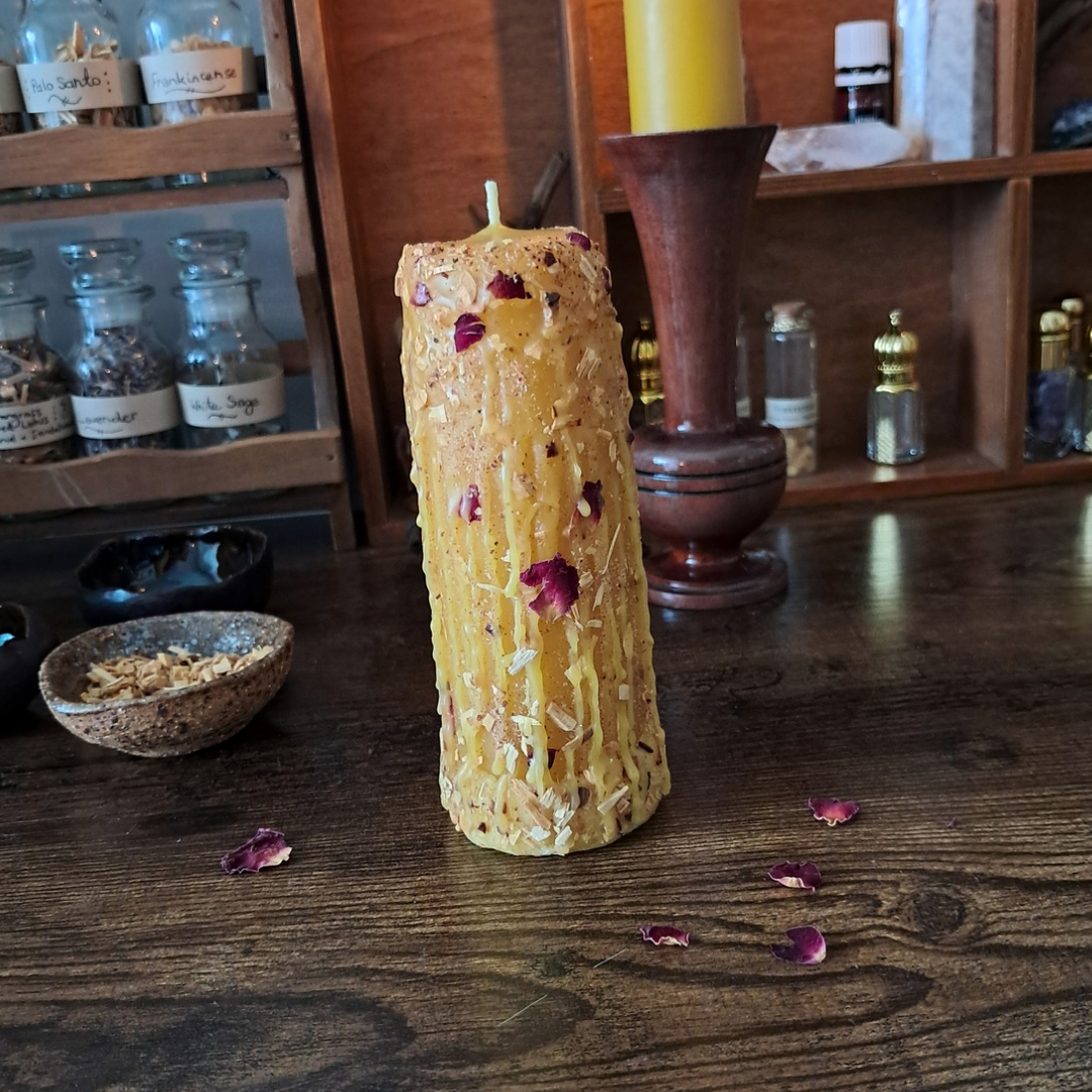 Palo Santo & Sacred Resins Beeswax Pillar Candle