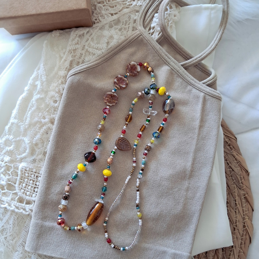 'Flower Child' Long Bead Necklace ♡