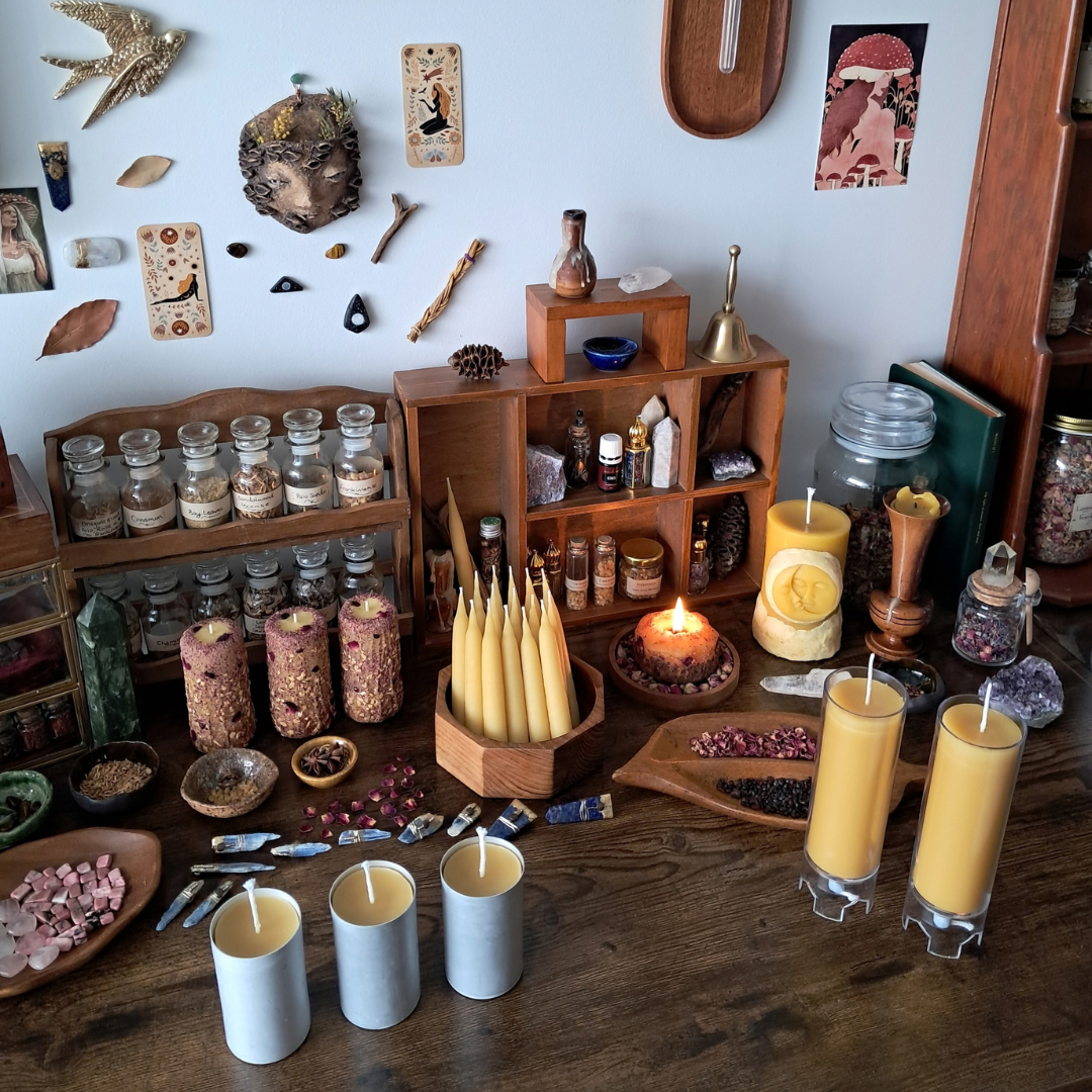 Sun & Moon Beeswax Pillar Candle | Palo Santo, WA Sandalwood, Rose, Frankincense & Myrrh