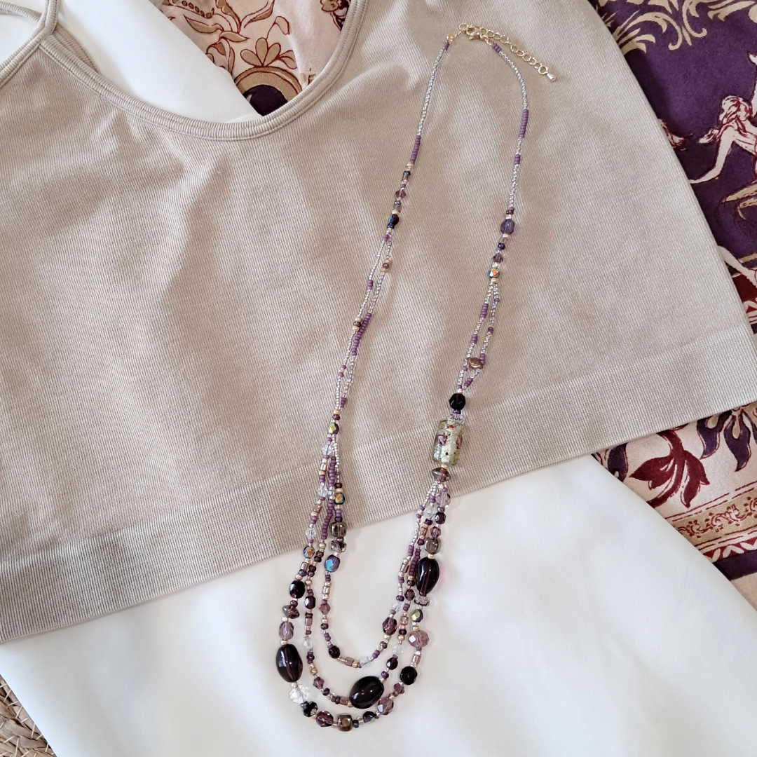 'Velvet Spell' Layered Bead Necklace ♡