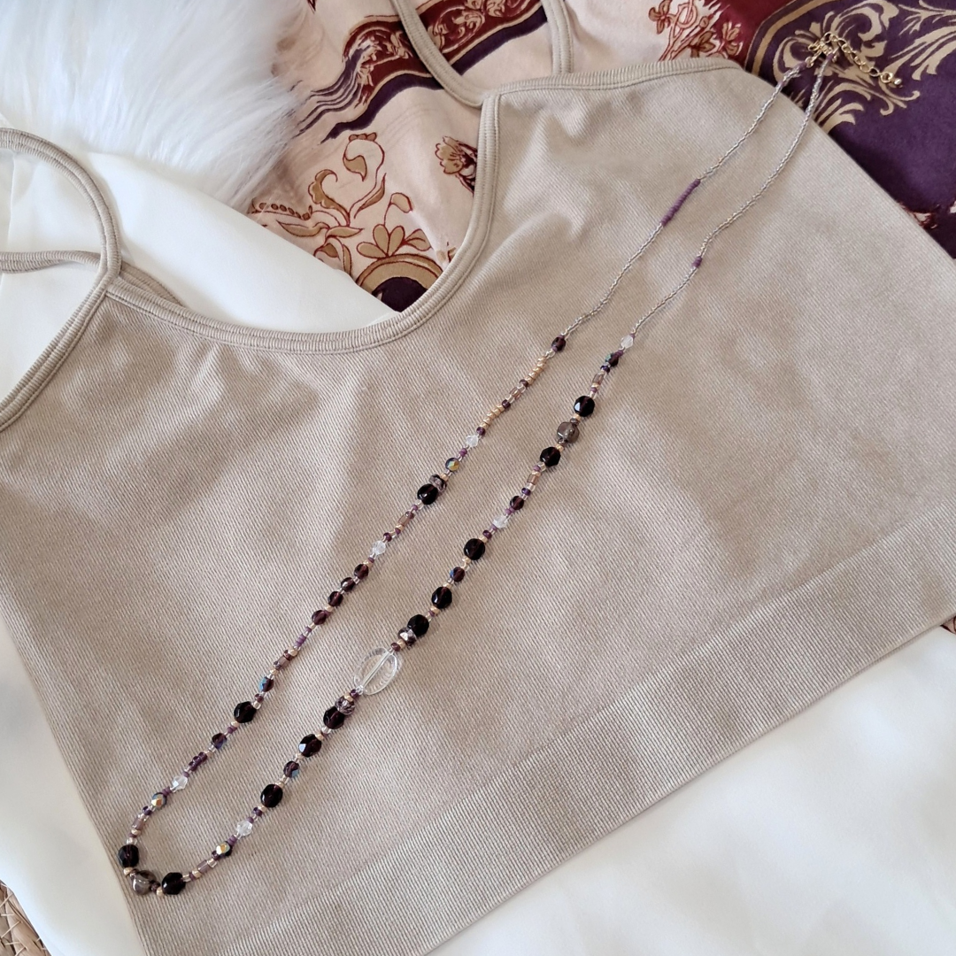 'Velvet Spell' Long Bead Necklace ♡