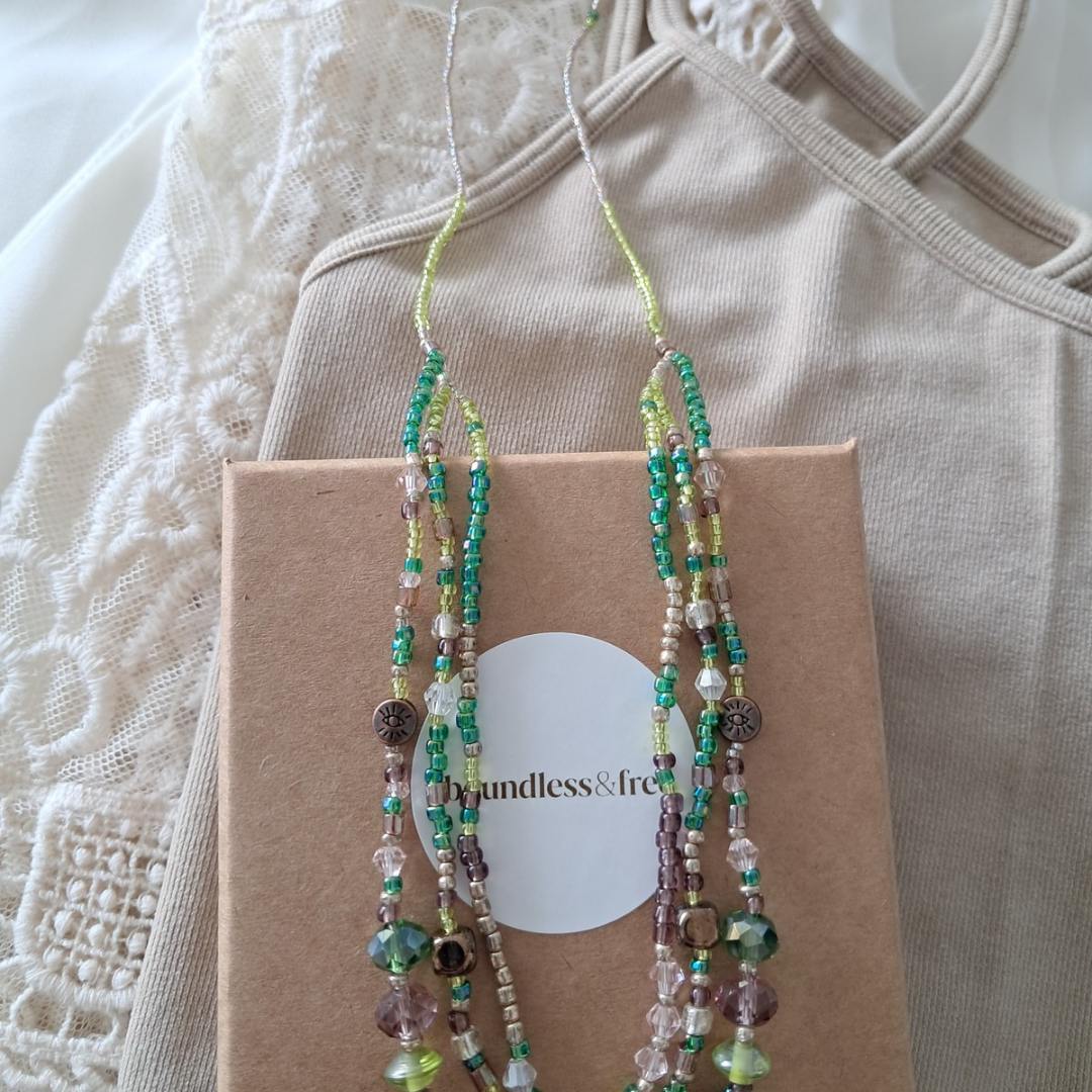 'Forest Fae' 3 Strand Beaded Necklace ♡