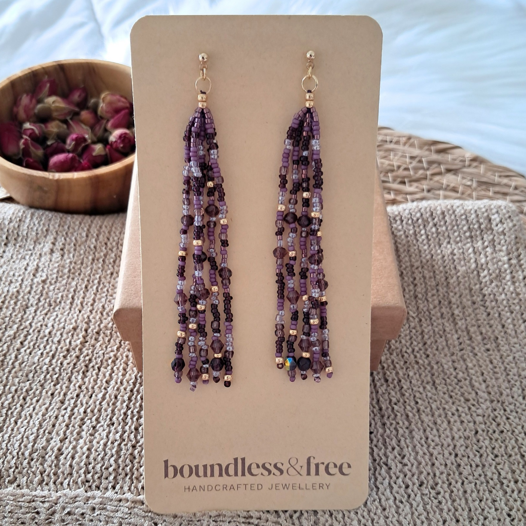 'Velvet Spell' Bead Earrings | One-of-a-kind