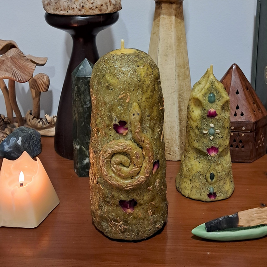 'Serpent' Large Beeswax Candle | The Mystic's Forest