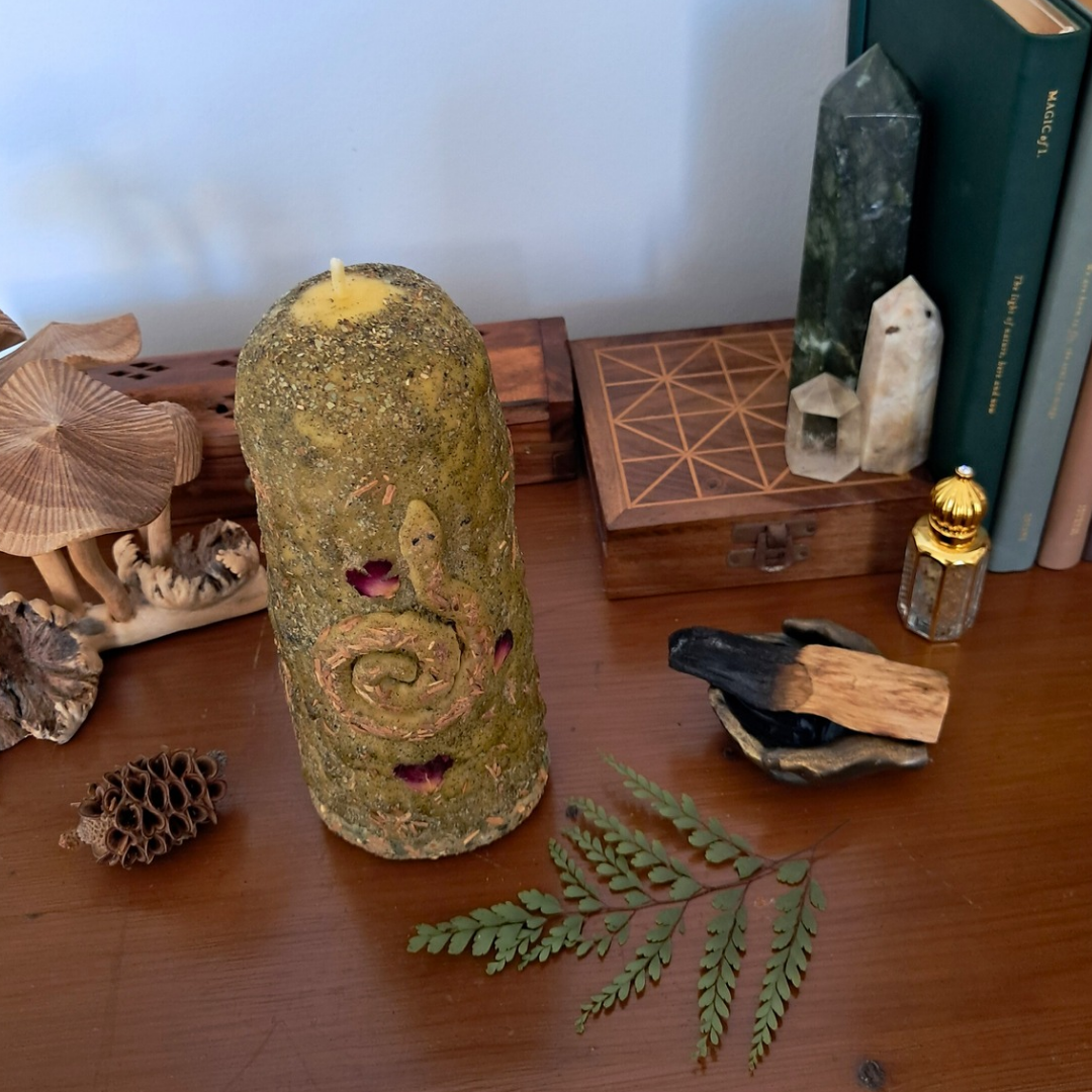 'Serpent' Large Beeswax Candle | The Mystic's Forest