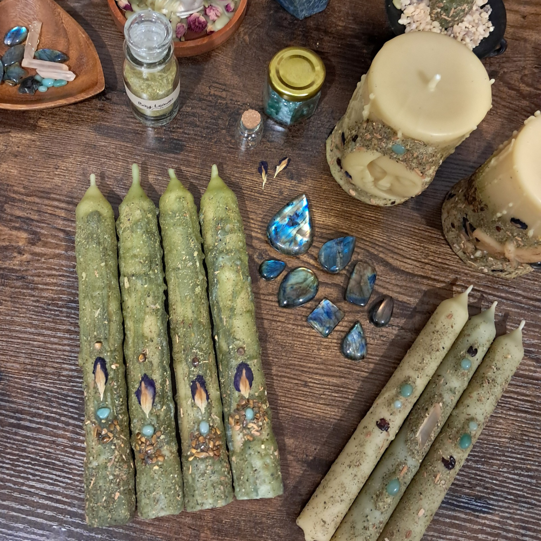 Large Taper Beeswax Candle | The Mystic's Forest