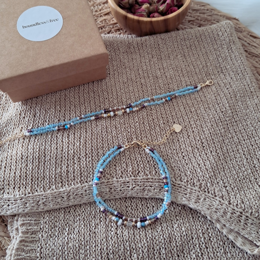 'Bohemian Blue' Bead Bracelet