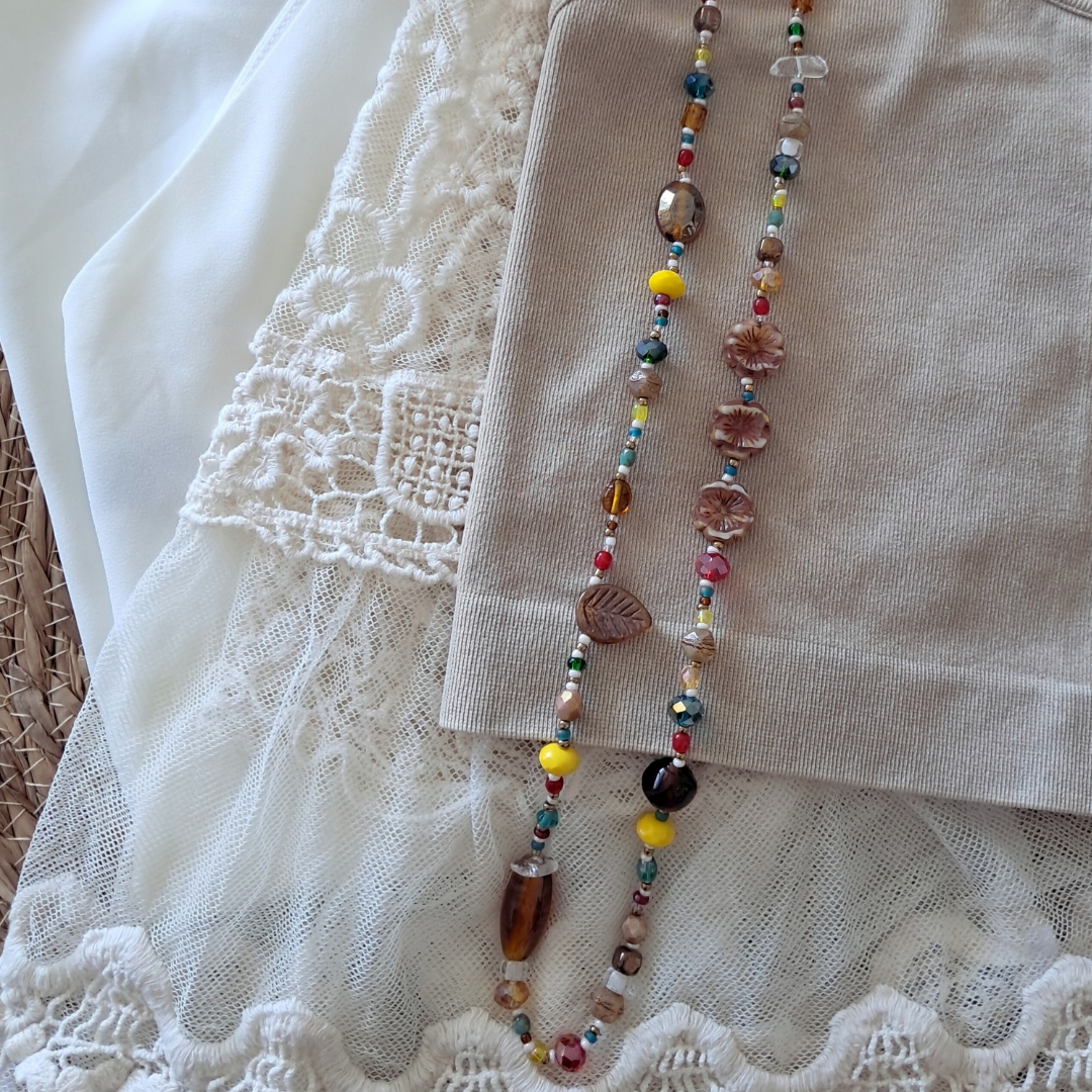 'Flower Child' Long Bead Necklace ♡
