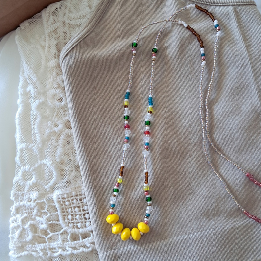 'Flower Child' Long Bead Necklace ♡