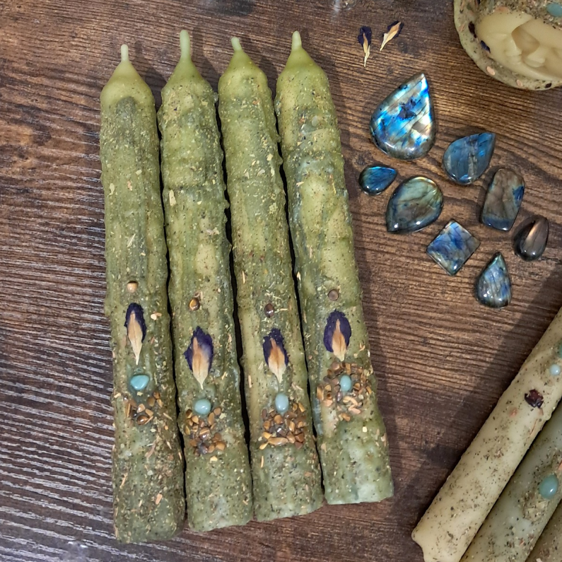 Large Taper Beeswax Candle | The Mystic's Forest