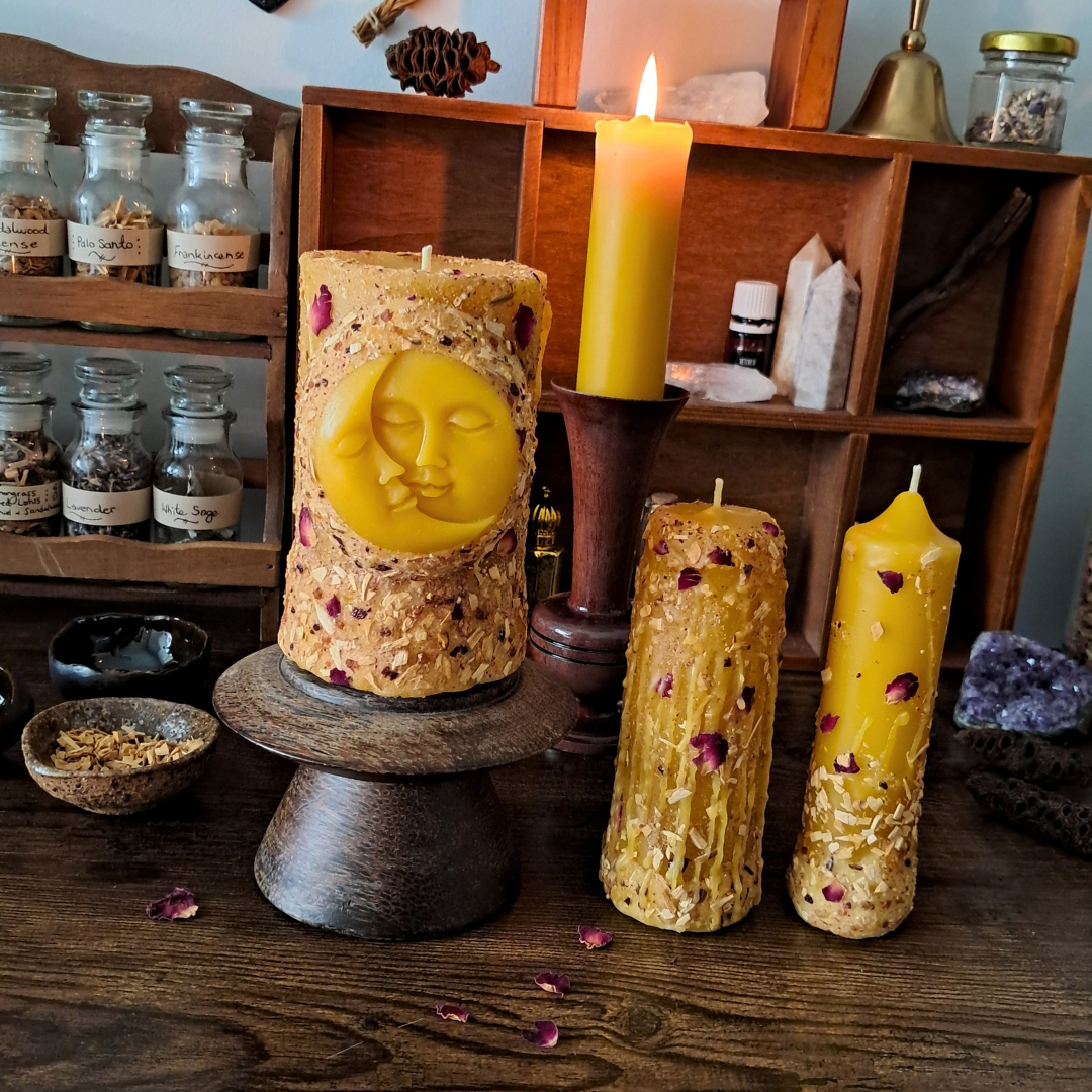 Palo Santo & Sacred Resins Beeswax Pillar Candle