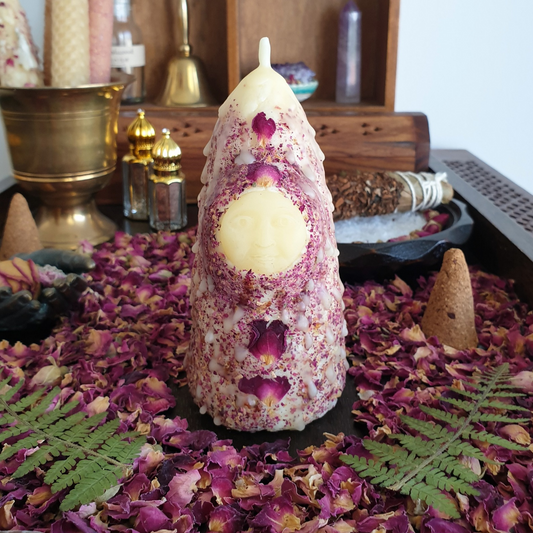 'Mystic Mountain' Beeswax Candle ♡ Rose | 12cm