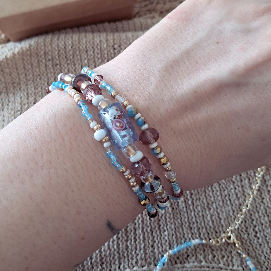 'Bohemian Blue' Beaded Bracelet ♡