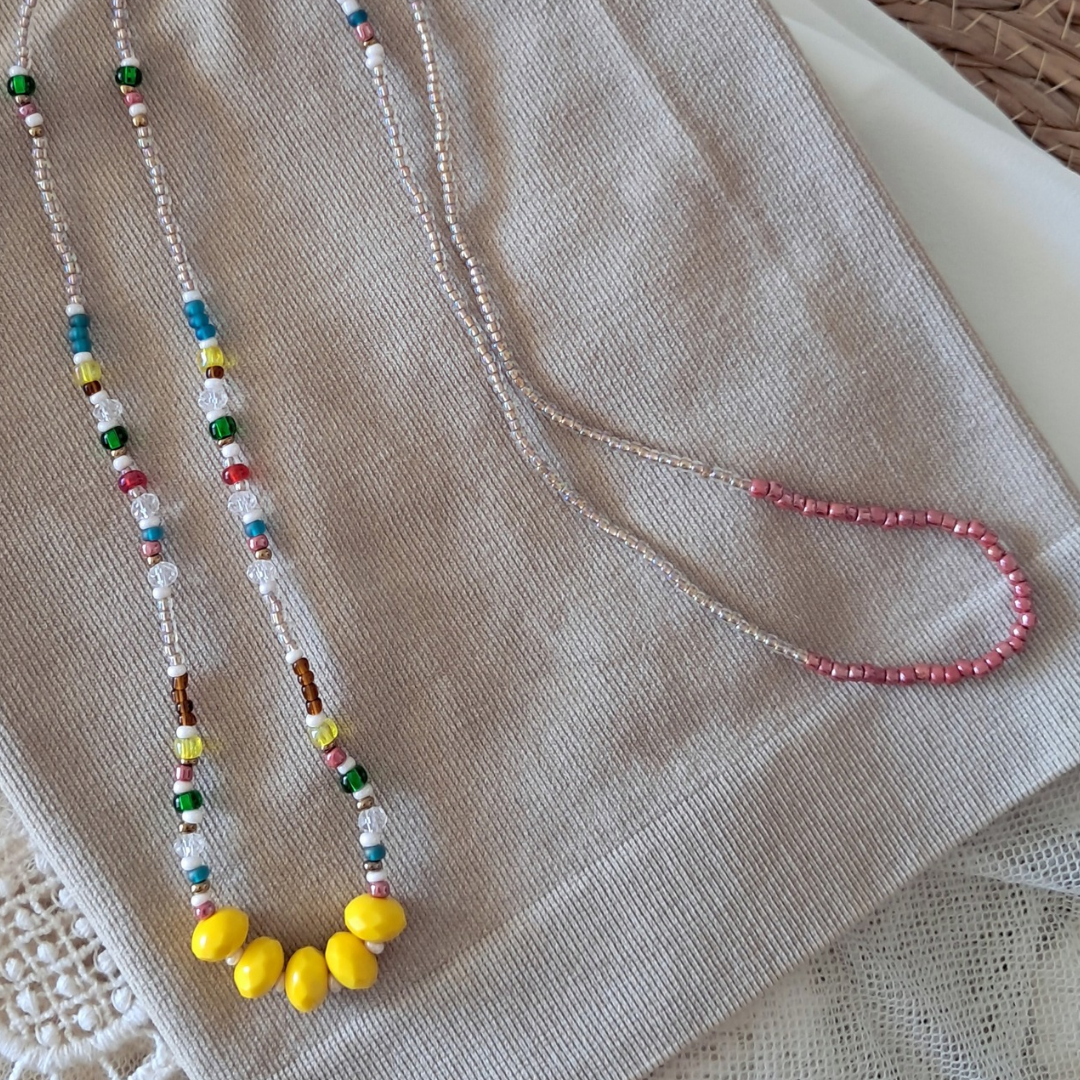 'Flower Child' Long Bead Necklace ♡