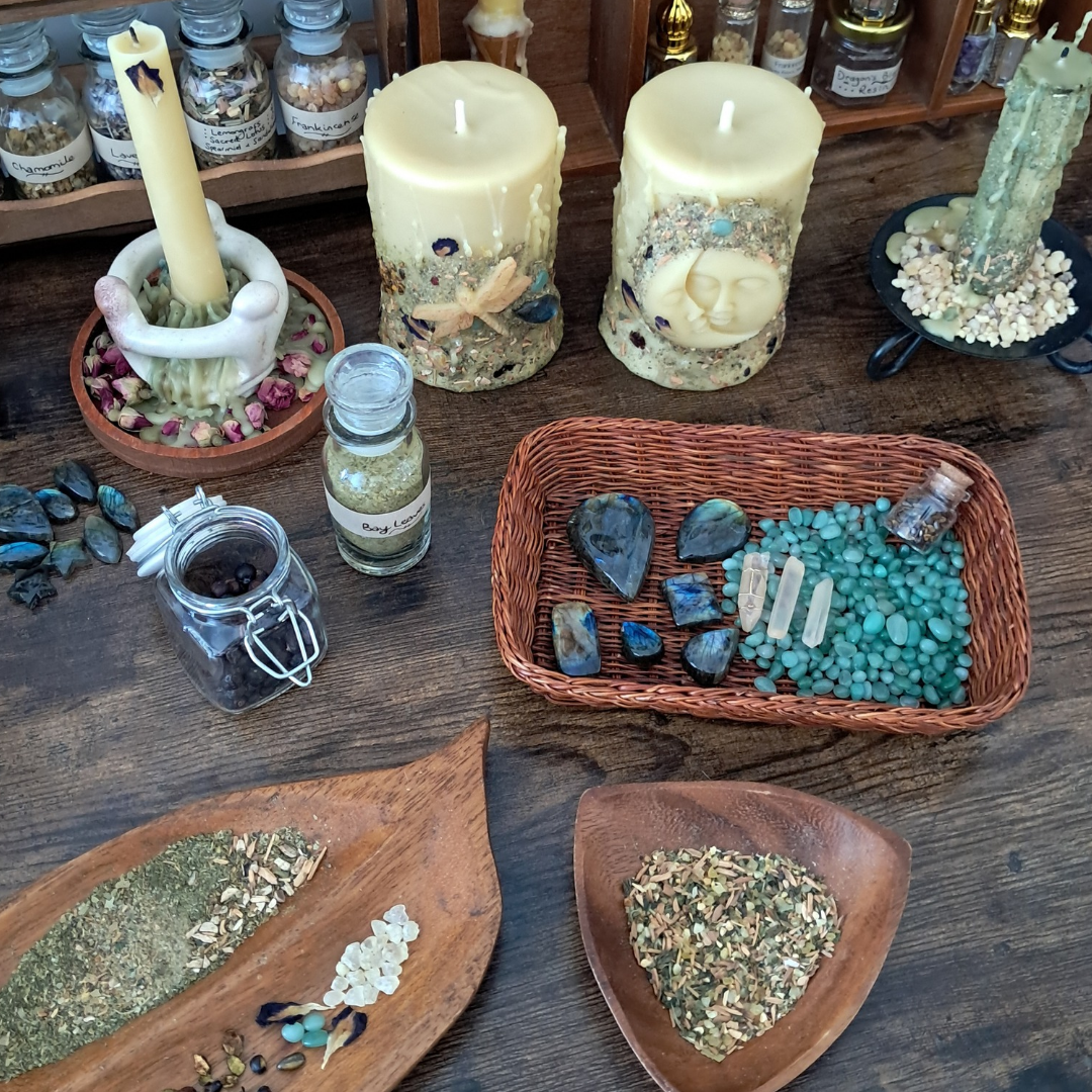 'Sun/Moon' Medium Beeswax Pillar Candle | The Mystic's Forest